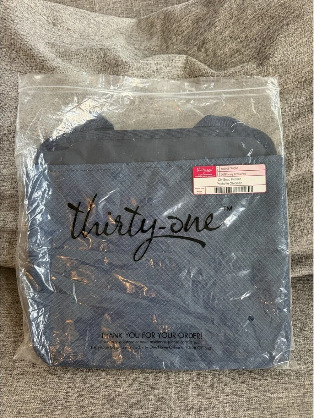 Thirty One Oh Snap Pocket Storage In Navy Cross Pop 067F New